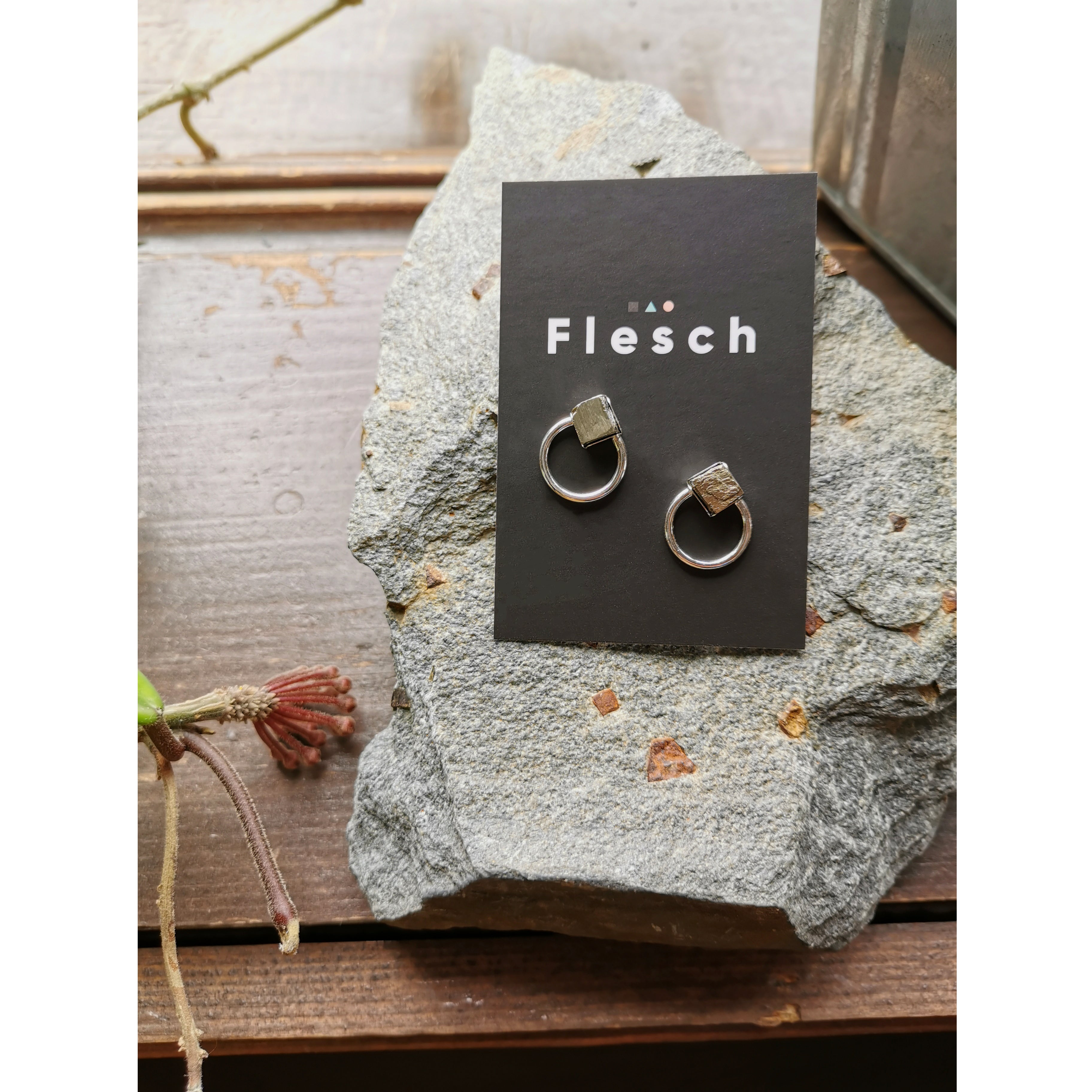 「Nouveau」Boucles Pyrite et Cercle