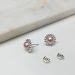 Load image into Gallery viewer, Circle &amp; Pearl Earrings
