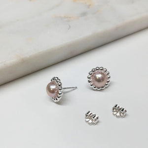 Circle & Pearl Earrings